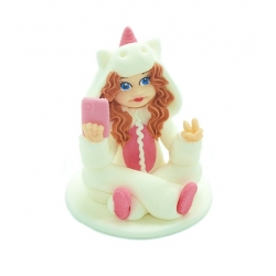 Figurka cukrowa dekoracja tort dziewczynka komórka